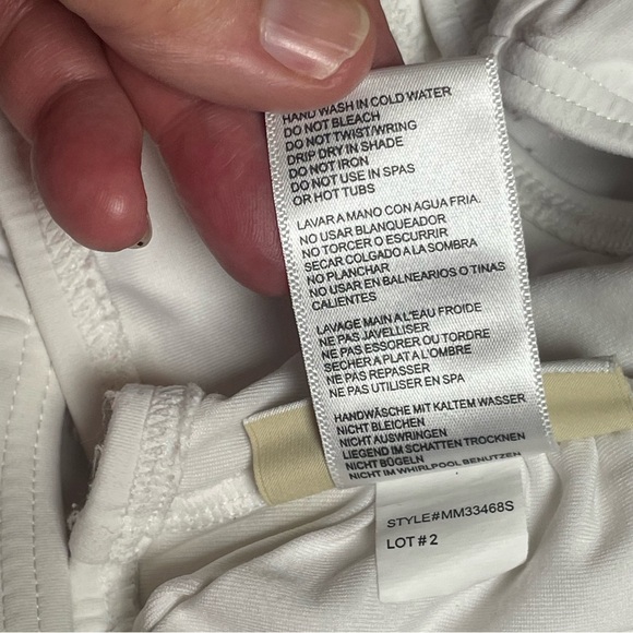 Michael Kors White Bandeau Bikini Bathing Suit Size Large - Picture 13 of 14